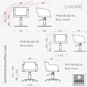 FAUTEUIL DE COUPE - CHARME (Dimensions) - Nelson Mobilier