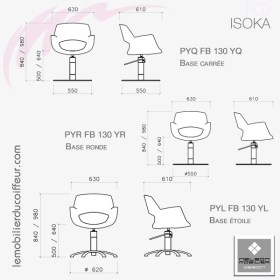 FAUTEUIL DE COUPE - ISOKA (Dimensions) - Nelson Mobilier