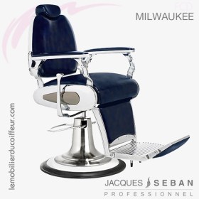 Milwaukee fauteuil barbier bleu J.SEBAN