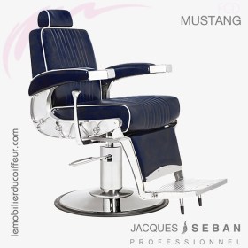 Mustang fauteuil barbier bleu J.SEBAN