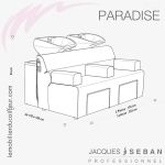 PARADISE 2P | Bac de Lavage (Dimensions) | Jacques SEBAN